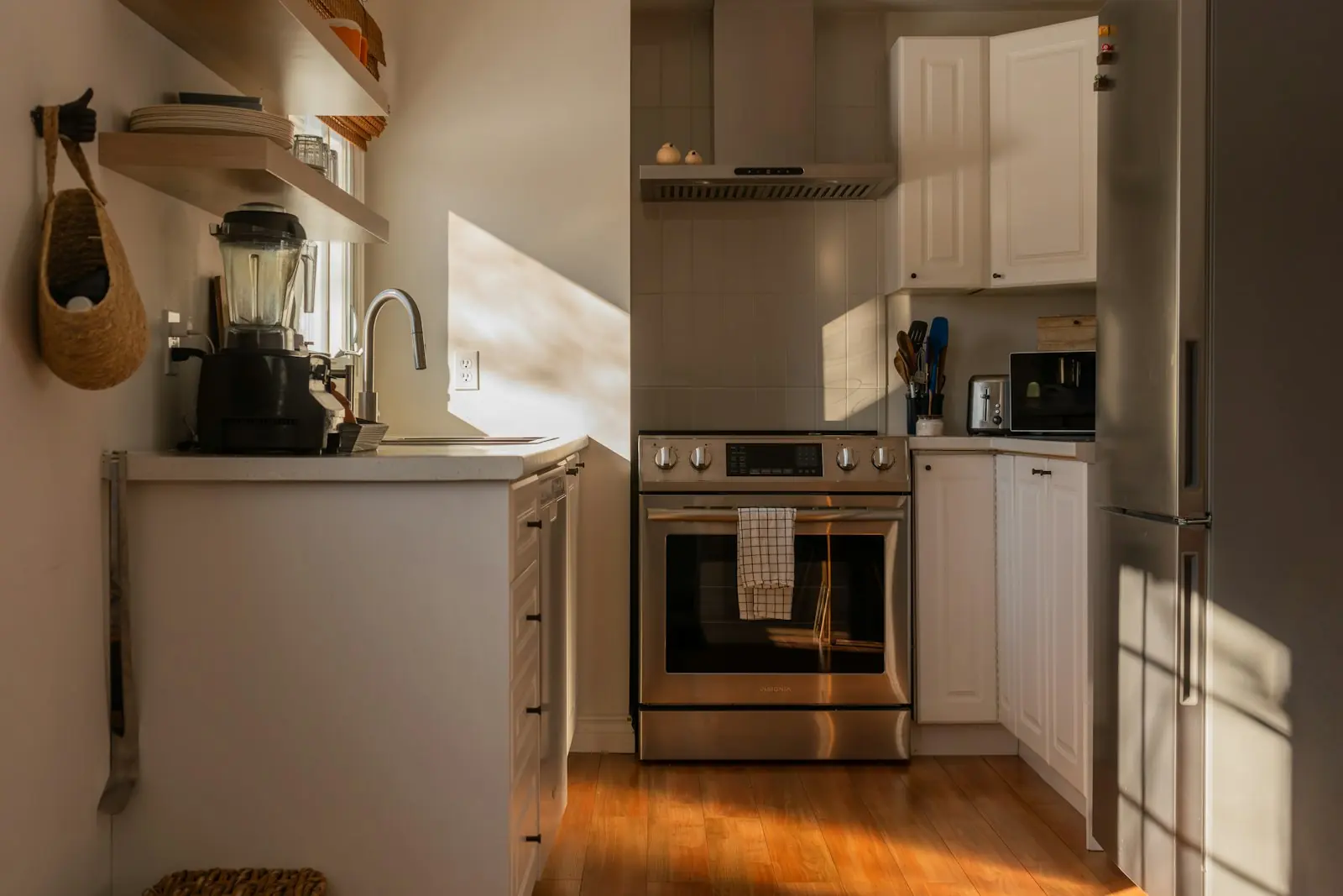 A bright kitchen in the morning sun